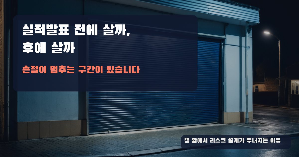 실적발표 전에 살까 후에 살까: 손절이 작동하지 않는 유일한 구간